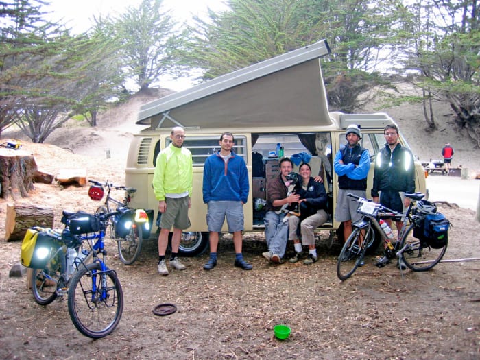 Sixteen years after Mackay (third from left) drove a support van for Blaustein, he led a new kind of ride.